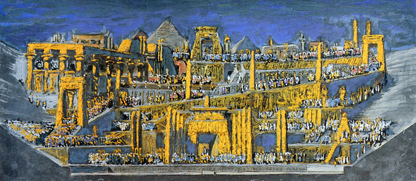 Pino Casarini, Aida atto II. Bozzetto areniano, 1966