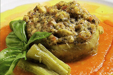 fondi di carciofo ripieni di sopressa