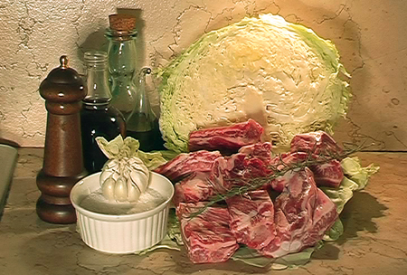 Costolette di maiale con verze